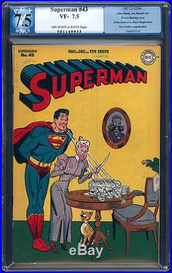SUPERMAN #43 1946. PGX Unrestored 7.5 with OFF-WHITE to WHITE Pages