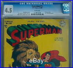 SUPERMAN #50 (1948) CGC 4.5 WHITE pages DC Golden Age Comic Book Action
