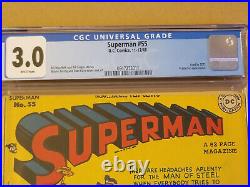 SUPERMAN #55 (DC 1948) Wayne Boring Prankster G/VG CGC 3.0