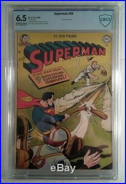 SUPERMAN #66 D. C. Comics, 9-10/1950 CBCS Graded 6.5 FN+ PLASTINO BASEBALL COVER