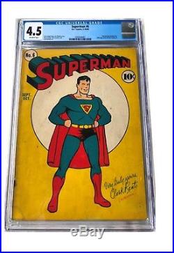 SUPERMAN #6 (DC1940) CGC 4.5 Owned 52 yrs-Very Truly Yours, Clark Kent (Superman)