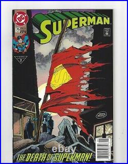 SUPERMAN #75 JAN 1993 VIBRANT DC COMICS 2nd PRINTING DEATH OF SUPERMAN DOOMSDAY