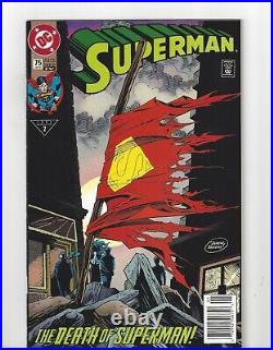 SUPERMAN #75 JAN 1993 VIBRANT DC COMICS 2nd PRINTING DEATH OF SUPERMAN DOOMSDAY