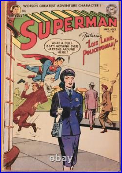 SUPERMAN #84 (DC 1953) Win Mortimer Lois Lane Policewoman VG- (3.5)