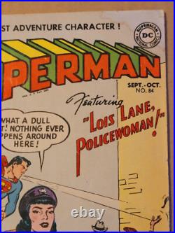 SUPERMAN #84 (DC 1953) Win Mortimer Lois Lane Policewoman VG- (3.5)