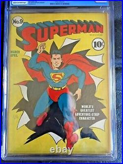 SUPERMAN #9 CGC VG/FN 5.0 CM-OW Fred Ray cover