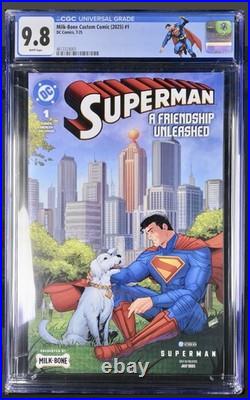 SUPERMAN A Friendship Unleashed #1 CGC 9.8 Milk-Bone Custom Comic 2025