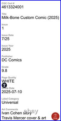 SUPERMAN A Friendship Unleashed #1 CGC 9.8 Milk-Bone Custom Comic 2025