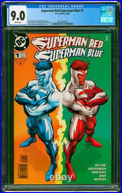 SUPERMAN RED / SUPERMAN BLUE #1 1998 DC Comics CGC 9.0 White Pages Iconic Cover
