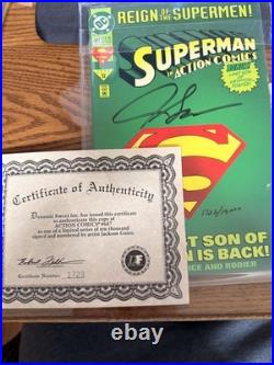 SUPERMAN Reign of the Supermen! 4 Comic Book set Autographed 1723/10,000 Num COA