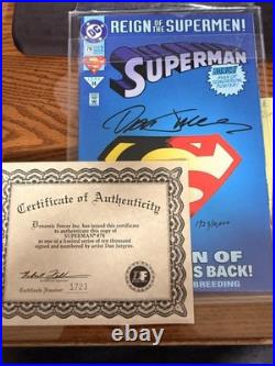 SUPERMAN Reign of the Supermen! 4 Comic Book set Autographed 1723/10,000 Num COA