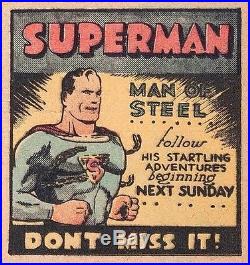SUPERMAN SUNDAY PAGE #1A AMAZING HIGH GRADE! Nov 1939 RARE! ORIGIN