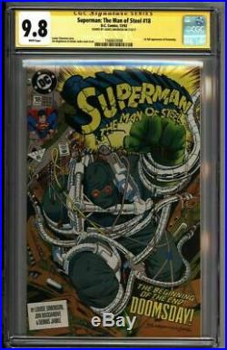 SUPERMAN The Man of Steel #18 CGC 9.8 SS 1st DOOMSDAY! Simonson (1580653008)