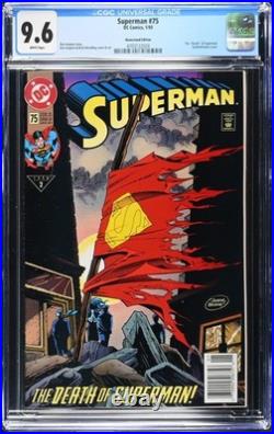 SUPERMAN v2 #75 NEWSSTAND VARIANT 1ST PRINT 1/1993 CGC 9.6 NM+ WHITE PAGES
