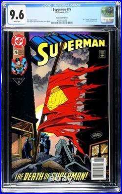 SUPERMAN v2 #75 NEWSSTAND VARIANT 1ST PRINT 1/1993 CGC 9.6 NM+ WHITE PAGES