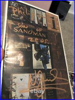 Sandman comic book lot of 6. Signed/sketched By Neil Gaiman Thompson RARE
