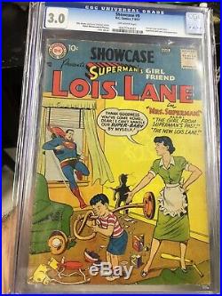 Showcase 9 CGC 3.0 Off-white Pgs. 1st Solo Lois Lane Strictly Graded Nice Copy