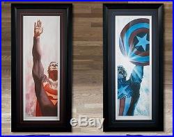 Sideshow DC Superman & Marvel Captain America Alex Ross Art Print signed Set