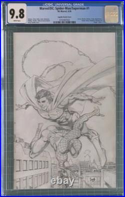 Spider-Man/Superman #1 1200 VIRGIN Capullo SKETCH Cover Var CGC 9.8 Marvel/DC