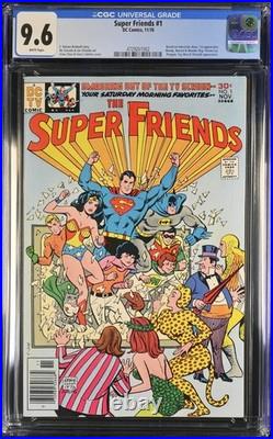 Super Friends #1 CGC 9.6 White Pages Key Issue 1976 DC Comics Superman Batman