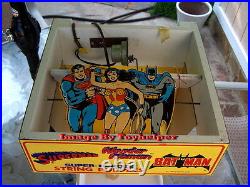 Super Heroes String Puppets Superman Wonder Woman Batman Store Display NIB 1978