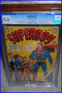 Superboy #1 CGC 4.0 DC 1949 Superman cover! Rare book! C12 112 cm