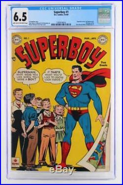 Superboy #1 CGC 6.5 FN+ DC 1949 Superman App & cover 1st issue