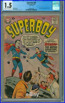 Superboy 68 CGC 1.5 DC 1958 Superman Origin and 1st Appearance of Bizarro