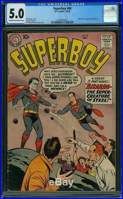 Superboy #68 CGC 5.0 DC 1958 1st Bizarro! Superman! Centered! G9 304 cm