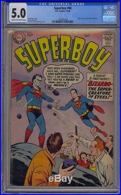 Superboy #68 Cgc 5.0 Origin 1st App Bizarro Superman