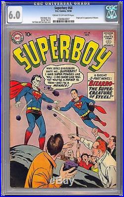 Superboy #68 Very Nice Origin & 1st App. Bizarro DC Comics Superman 1958 CGC 6.0