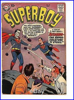 Superboy #68 Vol 1 Very Nice Mid Grade Unrestored 1st Appearance of Bizarro