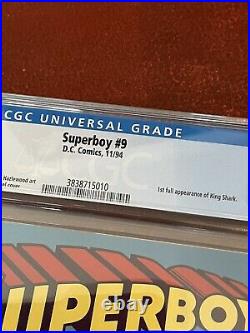 Superboy #9 DC 1994 CGC 9.8 White Pages 1st King Shark Suicide Squad DCEU