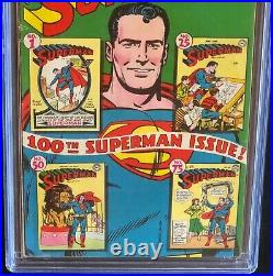 Superman #100 (1955) CGC 5.5 OW-W Anniversary Issue! Golden Age DC Comics