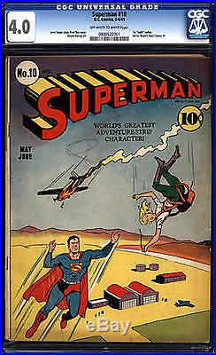 Superman #10 CGC 4.0 DC 1941 1st Luthor bald #1 Movie! 70 years old! Cm