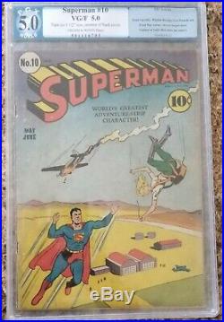 Superman #10 PGX 5.0 DC 1941 1st bald Lex Luthor App GA