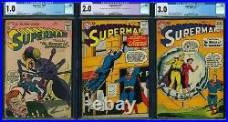 Superman #110, #119, & #121 CGC Lot Silver DC (Luthor App, Futureman, & more)