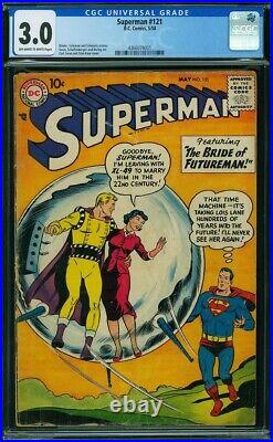 Superman #110, #119, & #121 CGC Lot Silver DC (Luthor App, Futureman, & more)