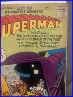 Superman #113 1957 DC Silver Age Superman Of The Past/presentaction Comic Vg-g