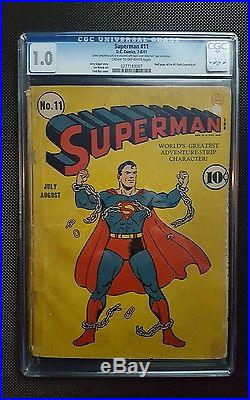 Superman #11 (1941), Strict CGC 1.0 Grade, Original Golden Age! Lowest price