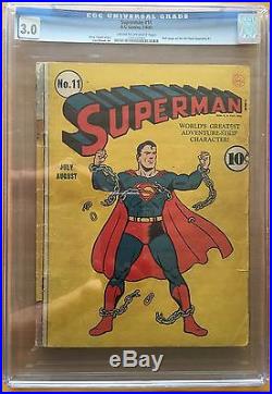 Superman #11 CGC 3.0 1941 ad for All Flash Quarterly #1 No Reserve -NR