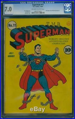 Superman 11 CGC 7.0 OWithW Golden Age Key DC Comic Classic Cover L@@K IGKC