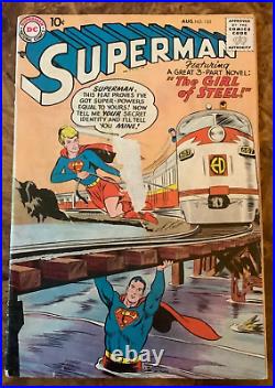 Superman 123 1958 Good Supergirl Prototype Curt Swan Silver Age DC Comics 10c