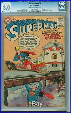 Superman 123 CGC 3.0 G/VG DC 1958 1st Supergirl tryout (predates Action 252)