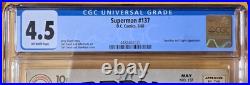 Superman #137 CGC 4.5 (VG+) Superboy & Krypto Appearance! DC Comics, 5/60