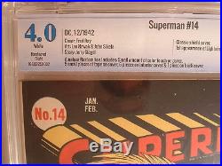 Superman #14 DC 1942 Classic Patriotic Shield Cover! 4.0 Restored Grade
