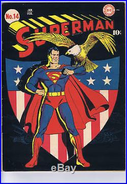 Superman #14 DC Pub 1942 CLASSIC WAR COVER