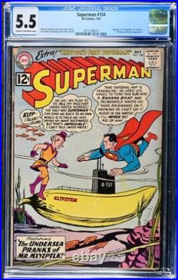 Superman #154 1962 CGC Graded 5.5 Just Graded-New Holder