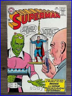 Superman #167 DC Comics 1964 Silver Age- Origin of Brainiac! Lex Luthor! - KEY