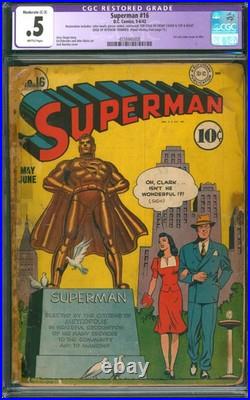 Superman #16 CGC PR 0.5 1942 DC